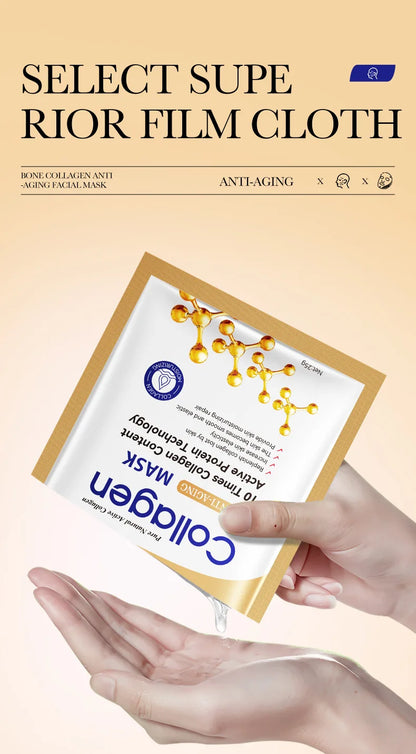 10pcs SADOER Collagen Face Mask Firming Moisturizing Repair Brightening skincare Face Sheet Mask Beauty Facial Masks Skin Care