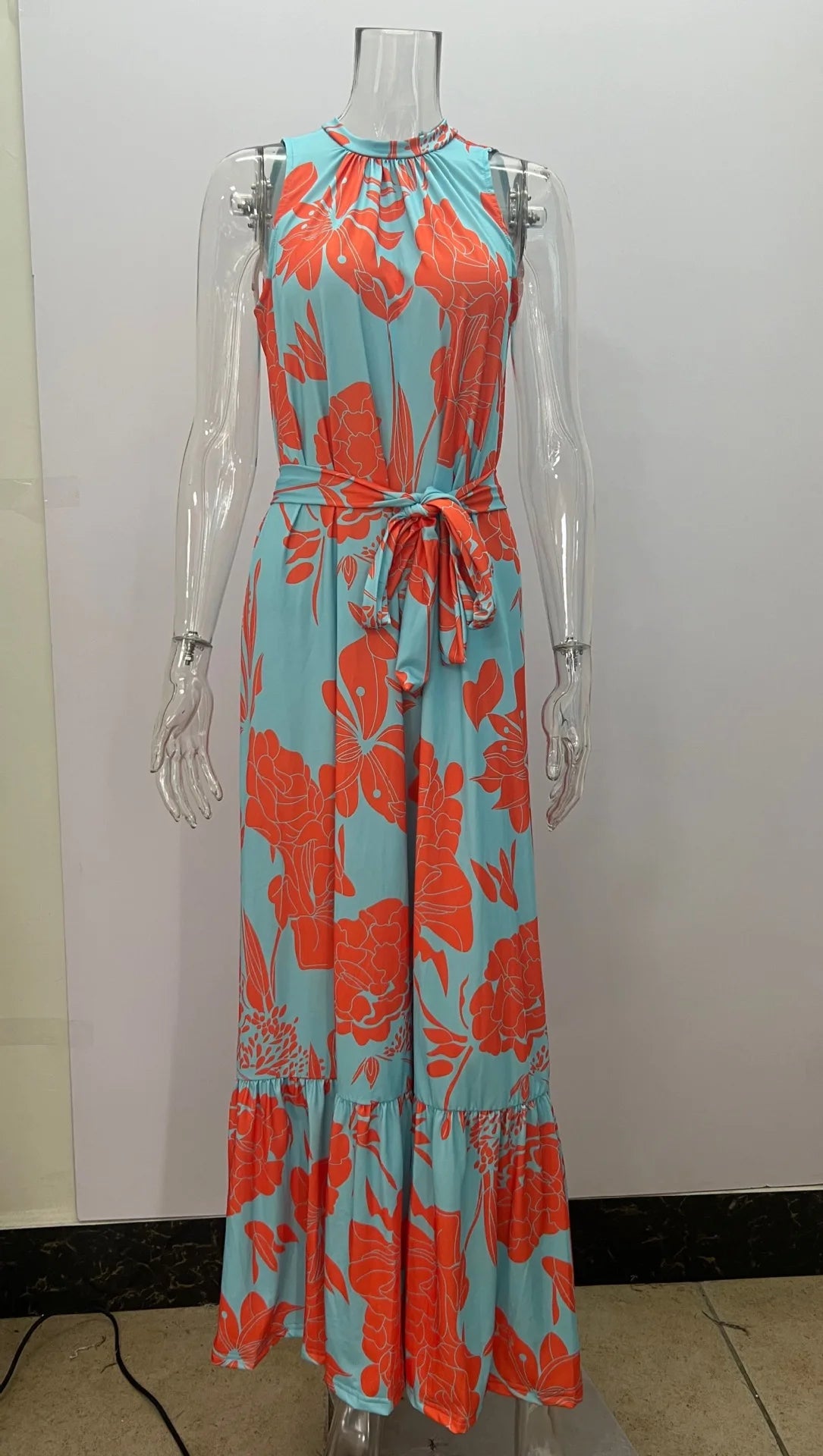 2025 Robes longues élégantes à imprimé floral pour femmes Printemps Été