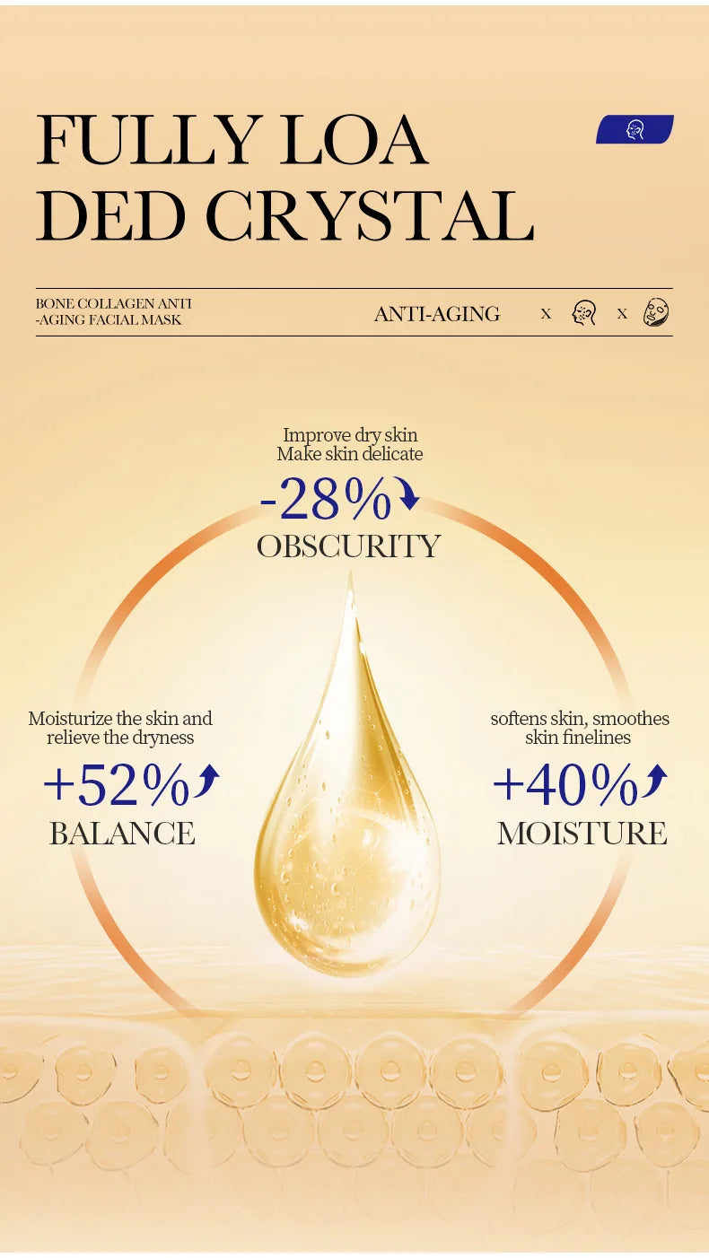 10pcs SADOER Collagen Face Mask Firming Moisturizing Repair Brightening skincare Face Sheet Mask Beauty Facial Masks Skin Care