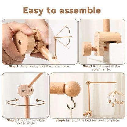 Hochet mobile pour berceau de bébé de 0 à 12 mois, motif animal de la forêt