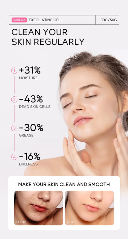 Sakura exfoliant Peeling Gel gommage pour le visage hydratant nourrissant réparation gommages crème pour le visage beauté soins de la peau