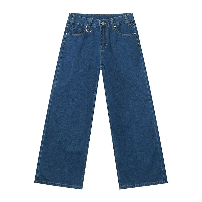Pantalon en Denim d'Été pour Homme Jeans Masculin Bleu Délavé Vintage Droit Décontracté Vêtements pour Homme Pantalon Large Ample Nouvelle Mode