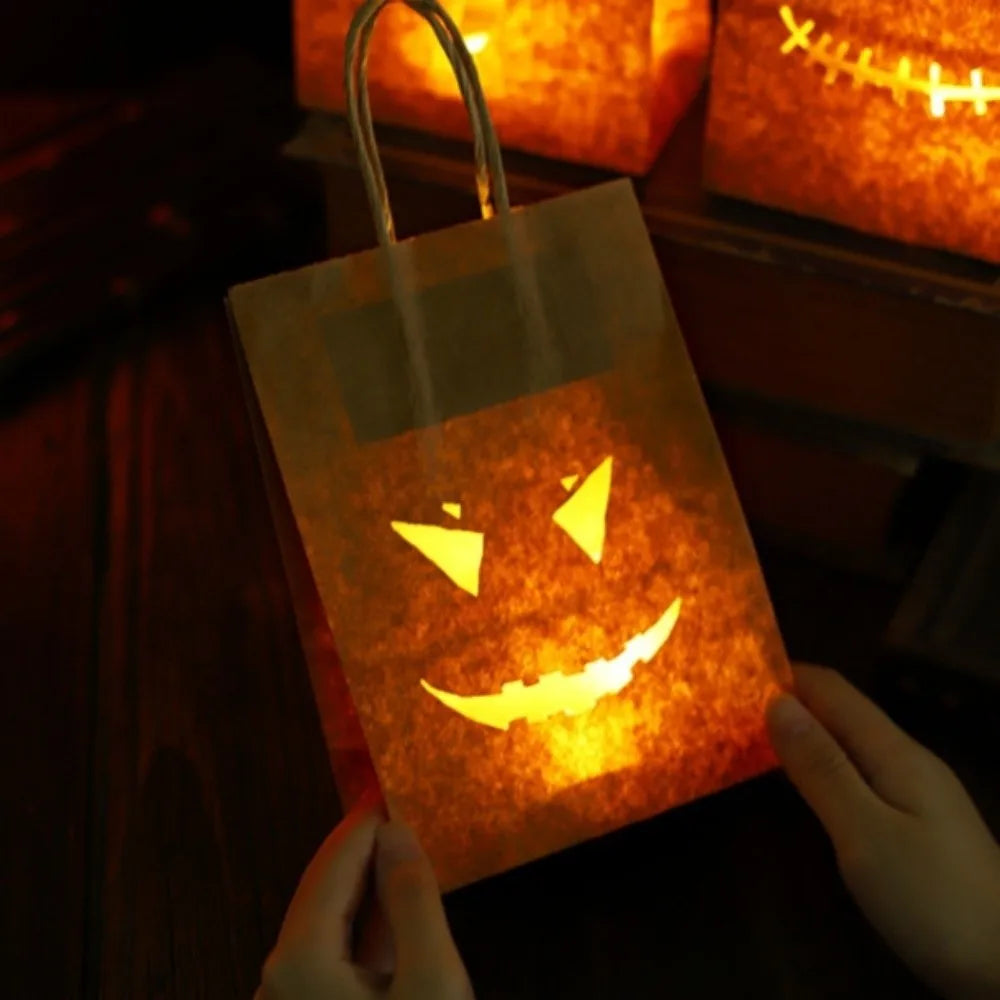 Sac en papier citrouille Halloween creux style aléatoire sac d'emballage lumineux