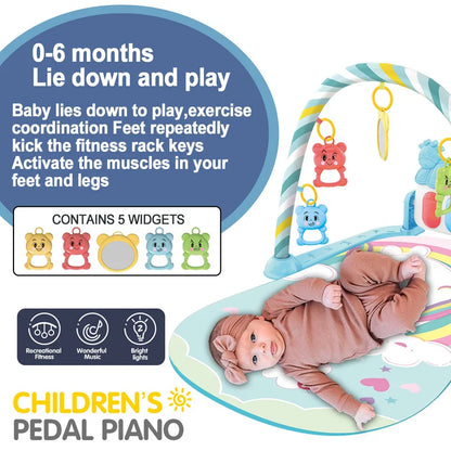 Support de fitness pour bébé, jeu musical, salle de sport, jouets d'activité, piano pour nouveau-né, rampant…
