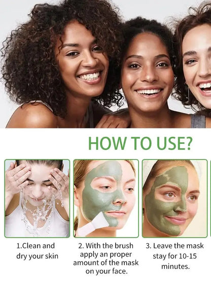 Une variété de masques d'argile, thé vert, curcuma, boue de la mer morte, blanchissant et hydratant, nettoyage en profondeur des pores, contrôle de l'huile et mo