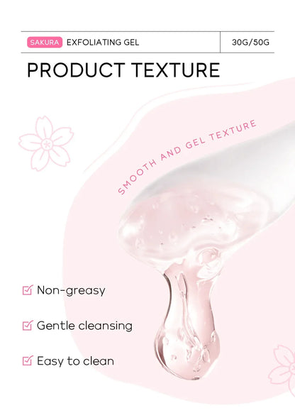 Sakura exfoliant Peeling Gel gommage pour le visage hydratant nourrissant réparation gommages crème pour le visage beauté soins de la peau