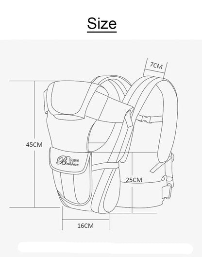 Baby Sling Carrier, 4-in-1 Ergonomic Baby Backpack Carrier, Easily Adjustable Baby Carrier Newborn to Toddler