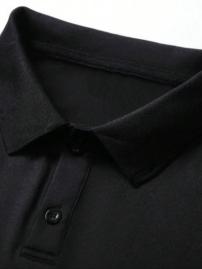 Polo simple à manches courtes pour homme, couleur unie, tissu de haute qualité