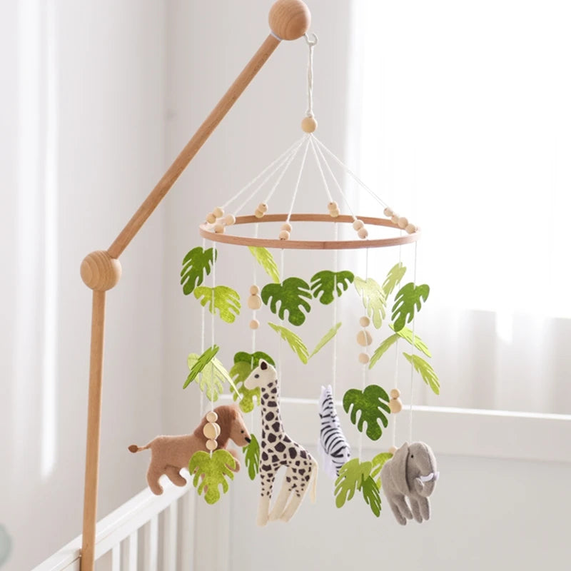 Hochet mobile pour berceau de bébé de 0 à 12 mois, motif animal de la forêt