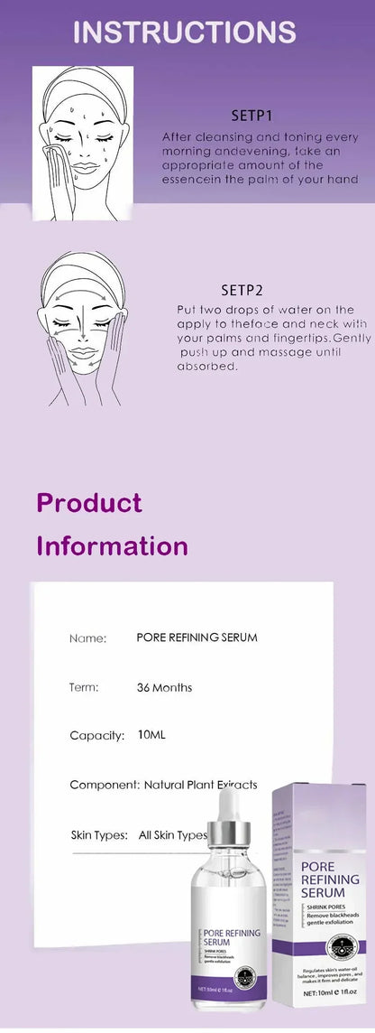 Texture de peau |   Sérum visage éclaircissant pour raffinage des pores, resurfaçage, au rétinol et à la niacinamide non comédogène