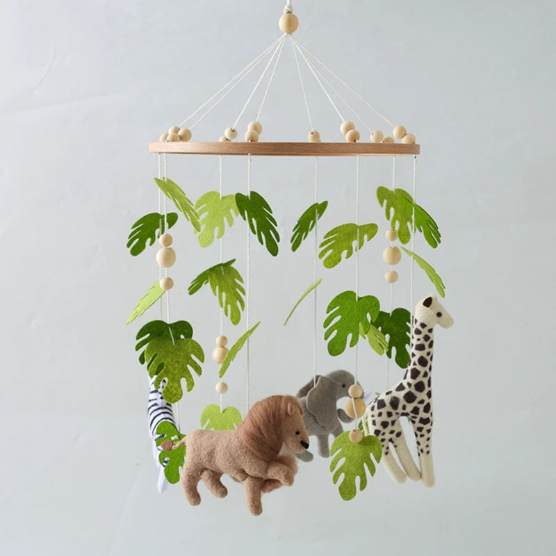 Hochet mobile pour berceau de bébé de 0 à 12 mois, motif animal de la forêt