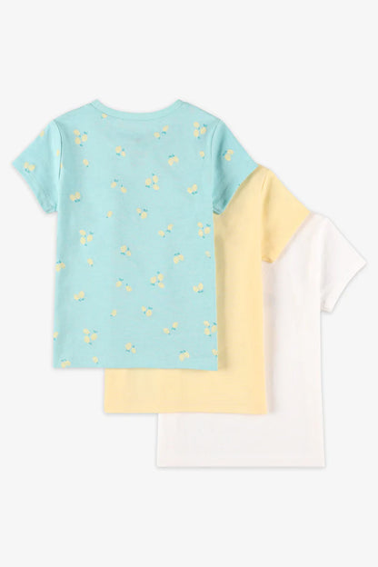 Lot de trois T-shirt manche courte pour petite fille